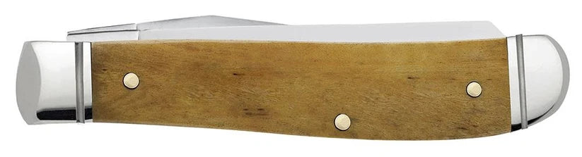Reverse side of closed Case Smooth Antique Bone Mini Trapper knife showing the bone handle