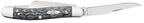 Case Gray Bone Medium Stockman pocket knife, side view with Clip blade extended and remaining blades folded