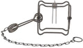 Duke #110 BT trap, model 0400, shown with square metal jaws, spring, and attached chain.