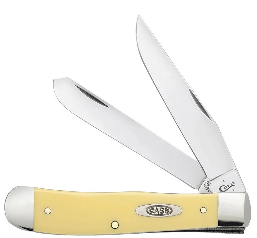 Case Yellow Synthetic Carbon Steel Trapper knife, model 00161
