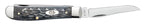 Case Gray Bone Mini Trapper pocket knife, side view with the Clip blade open and the remaining blade folded