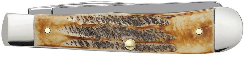 Case 6.5 BoneStag Trapper with Clip and Spey blades and mirror-polished stainless steel finish