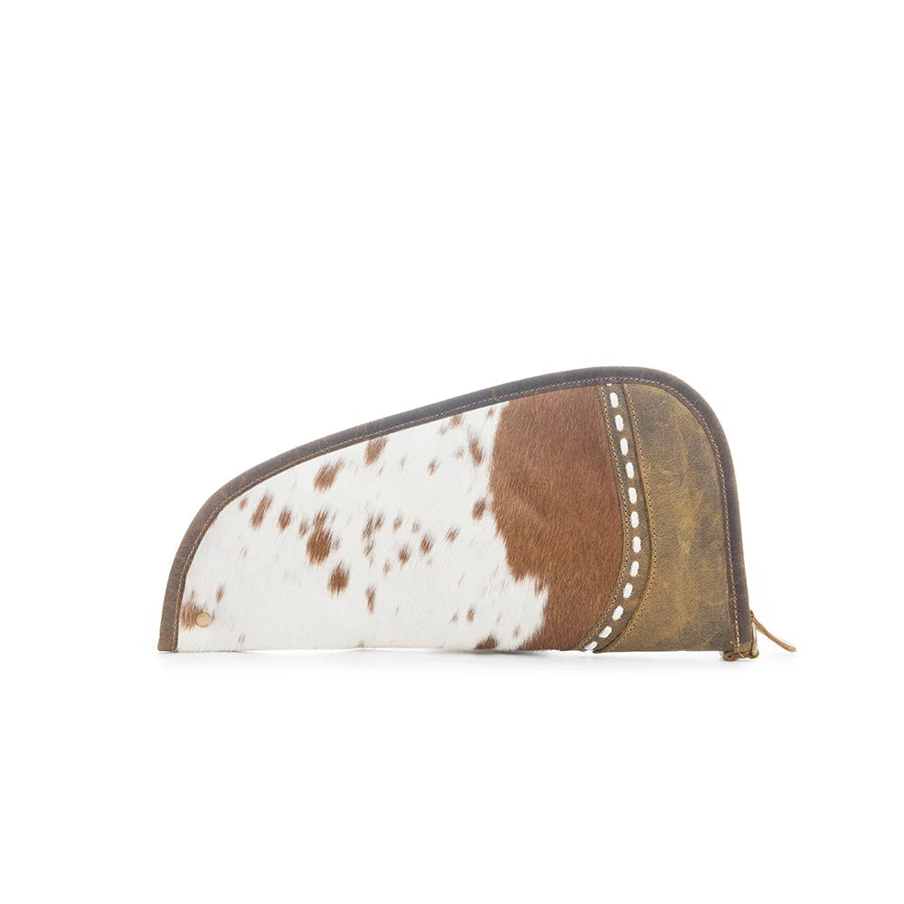 1. Dusty Trail 15-inch hair-on hide leather gun case S-9595 reverse side | DeKalb Farmers Co-op
