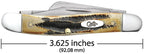 Case 6.5 BoneStag Medium Stockman knife showing 3.625-inch closed length