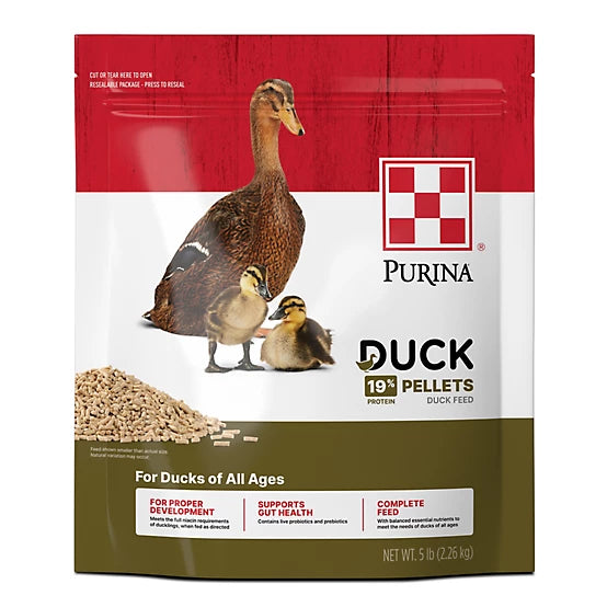 Purina Duck Feed Pellets – 19% Protein, 5 lb
