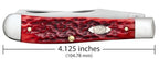 Case Peach Seed Jig Dark Red Bone CS Trapper knife closed, 4.125 inches long