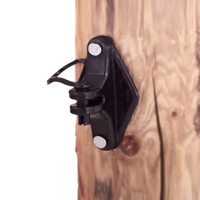 Dare Pin-Lock Wood Post Insulators with Nails – Black (25 Pack)