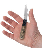 Open Case XR Barlow knife resting in a hand for size comparison