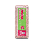 Side of PetsPick Red Cedar Bedding package with a green label and visible cedar shavings.