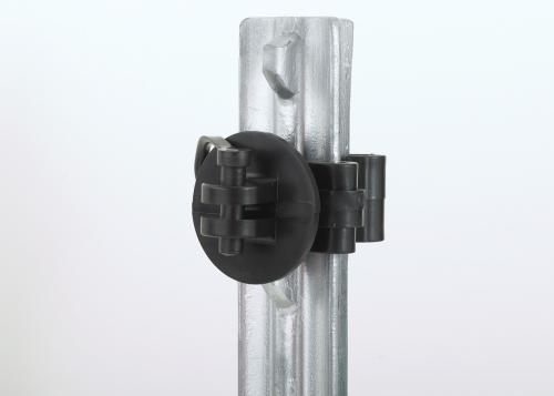 Pin-Lock T-Post Electric Fence Insulators – Black (25 Pack)