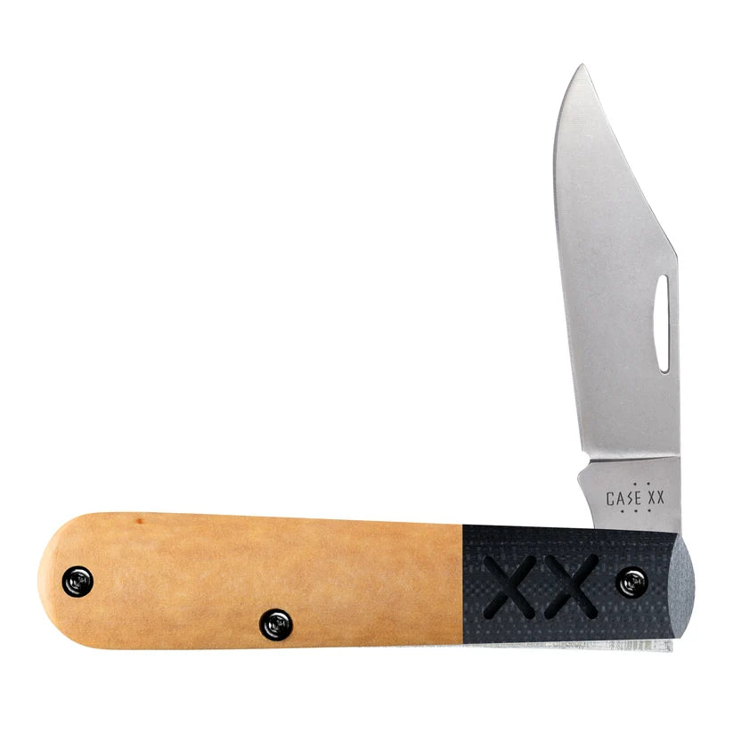 Open Case XR Barlow knife with light Richlite handle and black XX bolster