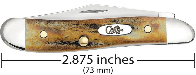 Genuine stag handle detail on Case Peanut knife 00048