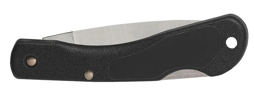 Closed Case Mini Blackhorn showing black synthetic handle and lanyard hole