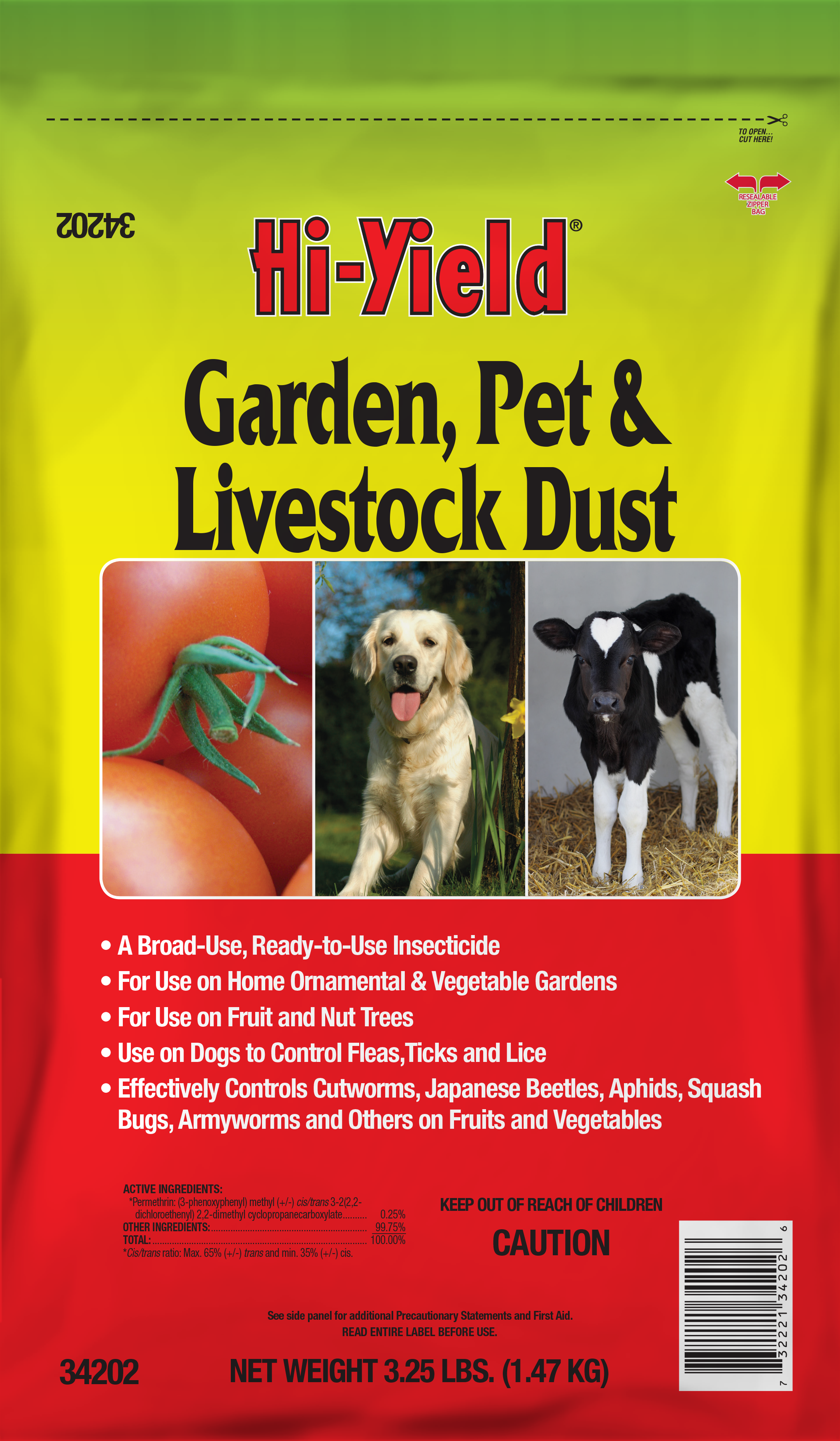 Hi-Yield Garden, Pet & Livestock Dust Insect Killer – 3.25 lb