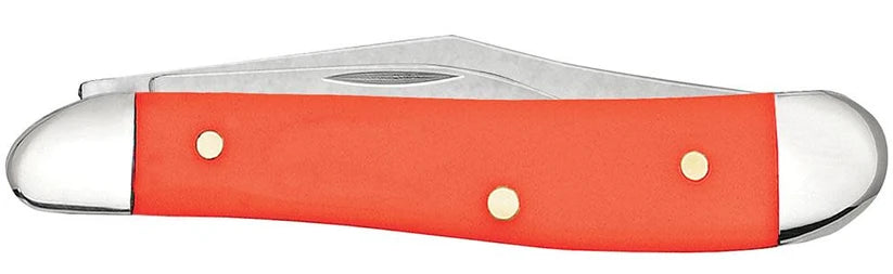 Reverse side of closed Case Peanut showing smooth orange synthetic handle