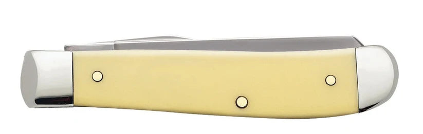 Case Mini Trapper 00029 shown closed with yellow synthetic handle
