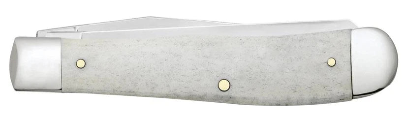 Case U.S. Veteran Natural Bone Trapper knife closed showing smooth natural bone handle