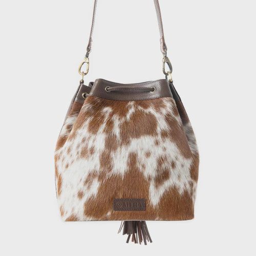Rustler’s Charm Handtooled Bucket Bag – Brown (S12142)