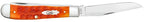 Case Tequila Sunrise Bone Trapper with clip blade open, shown from the side