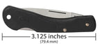 Case Mini Blackhorn black synthetic knife showing 3.125-inch closed length