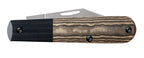 Reverse side of closed Case XR Barlow knife with striped handle