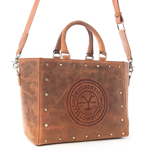 Myra Yellowstone Valley Soul Studded & Embossed Leather Tote Bag – Amber