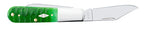 Case Gator Jigged Bright Green Bone Barlow knife with Clip blade open