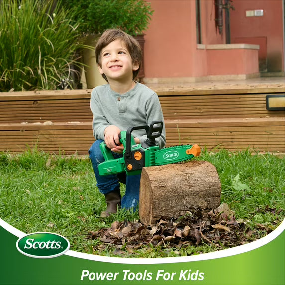 Scott's Battery-Powered Toy Chainsaw for Kids – Pretend Play Tool with Rotating Chain, Realistic Sounds, Durable Construction, Ages 3+ (Batteries Included)