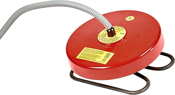 Floating stock tank de-icer with heating element