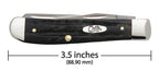 Case Jigged Buffalo Horn Mini Trapper knife showing 3.5-inch closed length