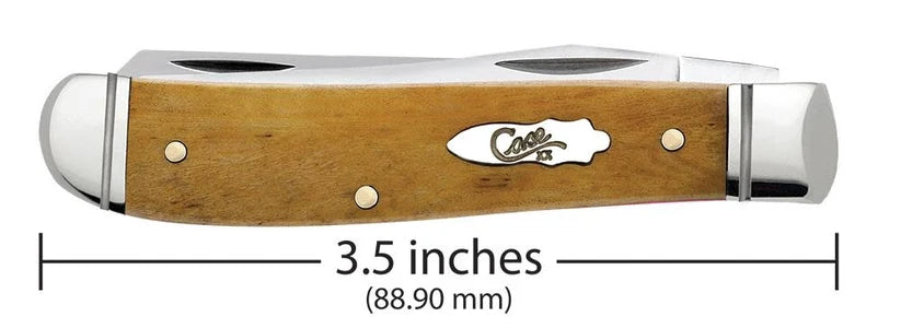 Closed Case Smooth Antique Bone Mini Trapper knife with 3.5-inch length measurement