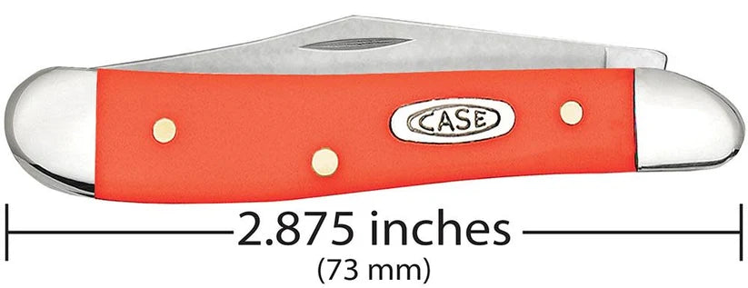 Case Peanut orange synthetic pocket knife showing 2.875-inch closed length
