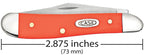 Case Peanut orange synthetic pocket knife showing 2.875-inch closed length