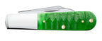 Case Gator Jigged Bright Green Bone Barlow knife closed showing green bone handle