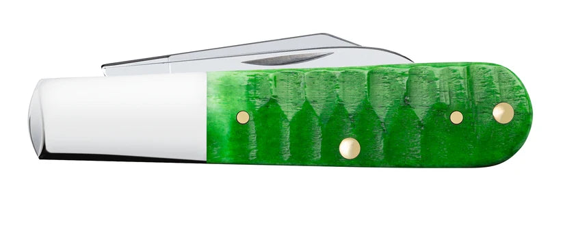 Case Gator Jigged Bright Green Bone Barlow knife closed showing green bone handle