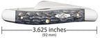 Case Gray Bone Medium Stockman pocket knife closed, with its length shown as 3.625 inches 