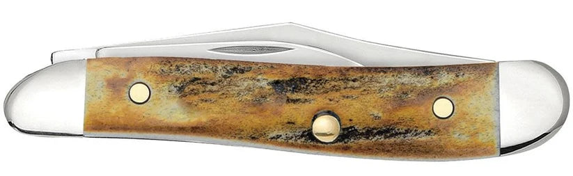 Case Peanut 00048 shown closed with genuine stag handle