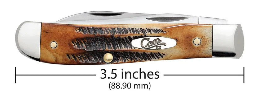 Case 6.5 BoneStag Mini Trapper knife showing 3.5-inch closed length