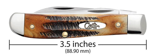 Case 6.5 BoneStag Mini Trapper knife showing 3.5-inch closed length