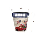Stars and Stripes Truck planter with dimension arrows labeled 8 inches wide and 8 inches tall.