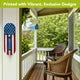 Porch photo: “American flag metal thermometer mounted on a white porch post