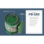  FB-120 heated bucket, box contents with cord and lid