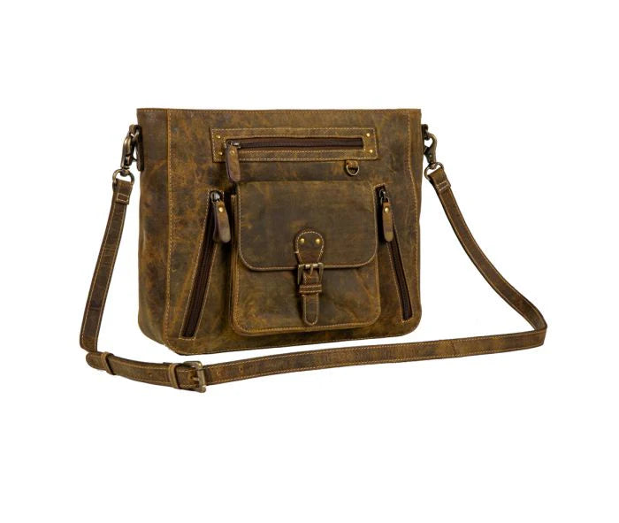 MYRA CARLISLE LEATHER HAIRON BAG