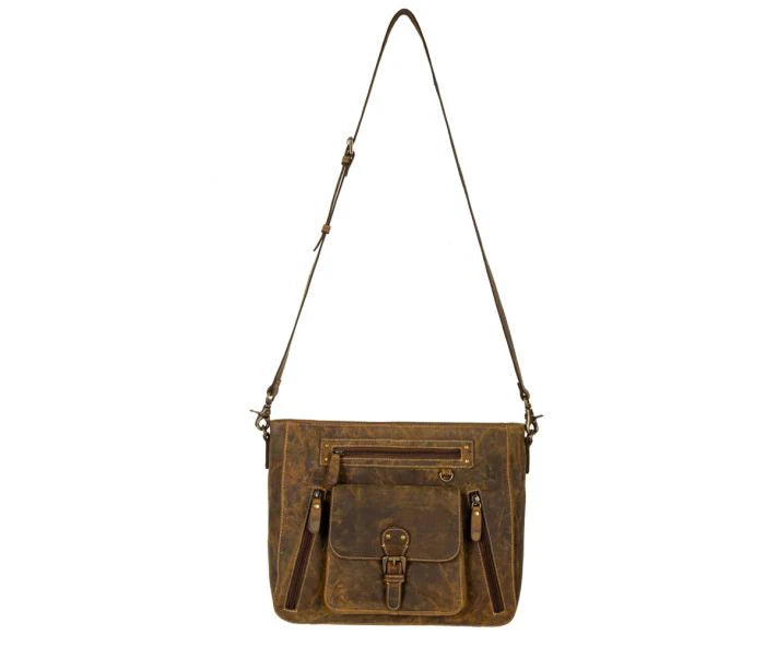 MYRA CARLISLE LEATHER HAIRON BAG