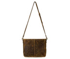 Myra western-inspired leather satchel with adjustable shoulder strap
