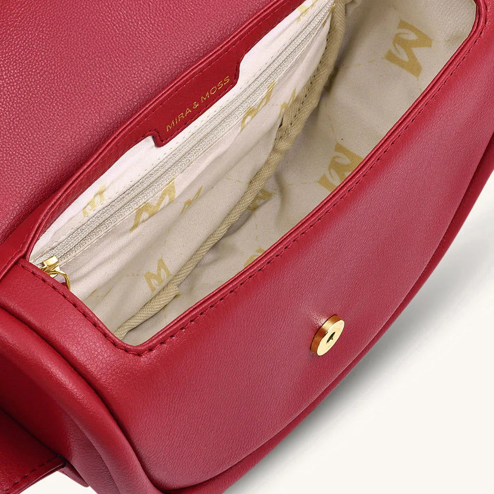 Mira & Moss Sophia Shoulder Bag – Garnet Red
