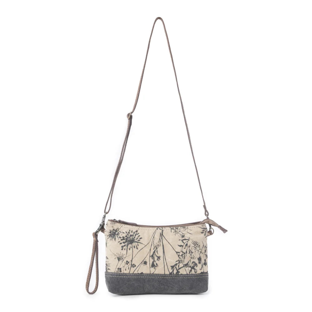 Myra Dainty Delight floral crossbody bag with adjustable genuine leather shoulder strap