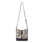 Full view of Myra Debonair Floral Shoulder Bag with adjustable leather shoulder strap