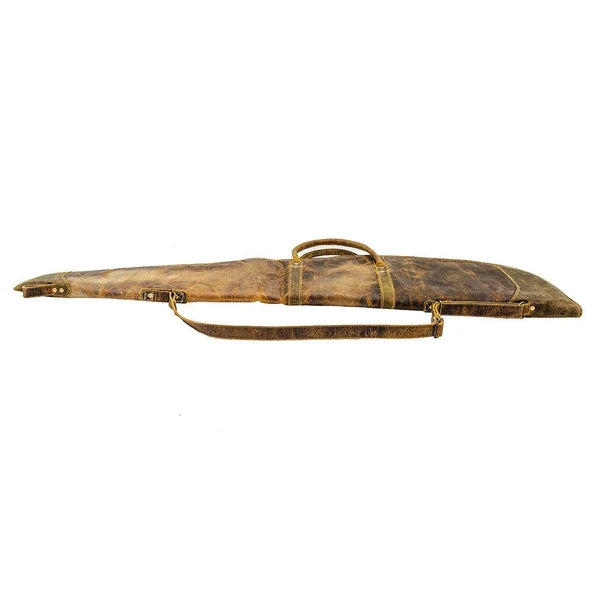 Full-length Myra Hunter genuine leather rifle and shotgun case with adjustable shoulder strap