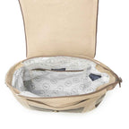 Interior view of Myra Leather Star Shoulder Bag with patterned cotton lining and interior zipper pocket
